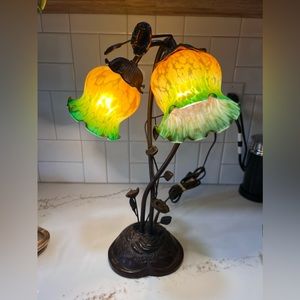 vintage glass tulip lamp tiffany style